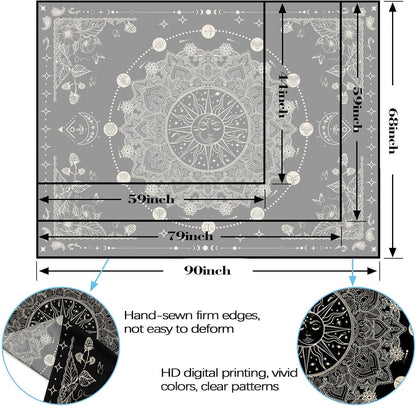 Lunerfex Sun and Moon Mandala Tapestry Boho Tapestry for Bedroom Black and White Tapestries Wall