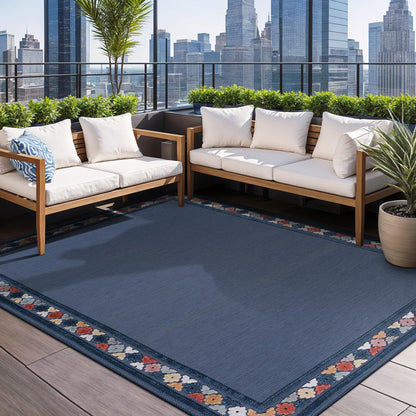Beverly Rug Outdoor Rug 9x12 Modern Bordered Large Area Rugs for Indoor and Outdoor Patio Easy to