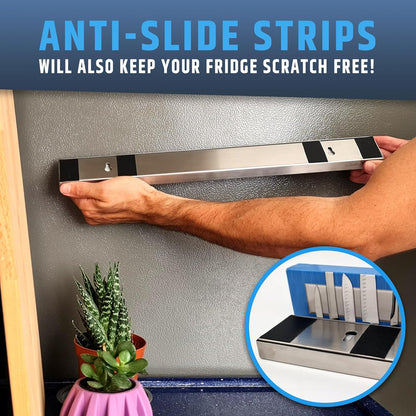 Premium Magnetic Knife Holder for Refrigerator that Doesn't Slide – 17 Inch Professional Double