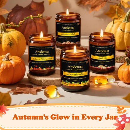 Fall Candles - Vintage Pumpkin Candle | Halloween Candles Pumpkin Scented, 7oz Autumn Soy Candle