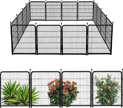 Garden Fence 40 Inch 14 Panels Without Gate, Total 31 Ft(L) Garden Fence for Yard and Dog, Black