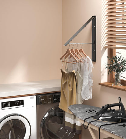 Dr.DJ Clothes Drying Rack Wall Mounted, Retractable & Foldable Clothes Hanger for Laundry Room