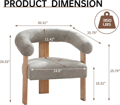 VKNOW Accent Chair Living Room Chair, Modern Upholstered Armchair with Solid Wood Legs, Comfy