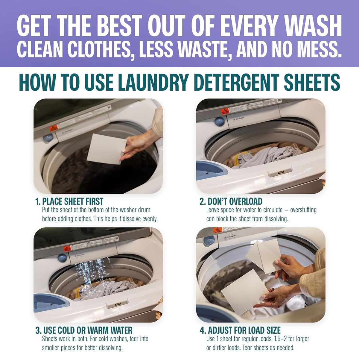 Sudstainables Laundry Detergent Sheets (60 Loads) – Eco-Friendly, Zero Waste, Plastic-Free Laundry