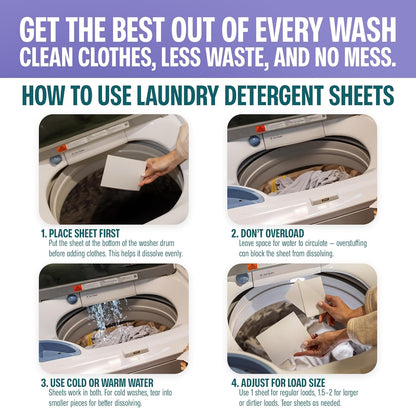 Sudstainables Laundry Detergent Sheets (60 Loads) – Eco-Friendly, Zero Waste, Plastic-Free Laundry