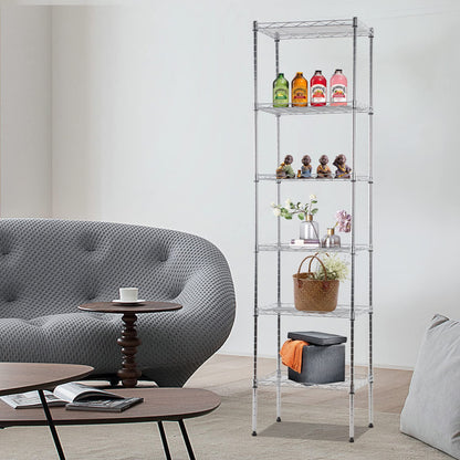FDW 6 Tier Wire Shelving 17L x 12W x 64H Pantry Shelves Storage Rack Shelving Units Adjustable