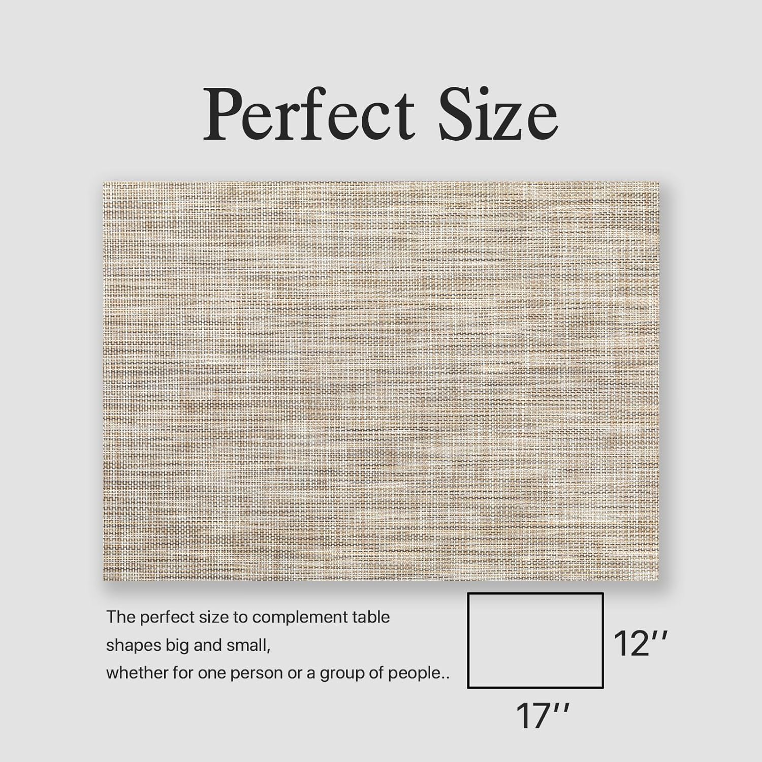 Placemats Set of 8 - Easy Clean Woven Vinyl Placemats for Dining Table, Indoor/Outdoor Place Mats