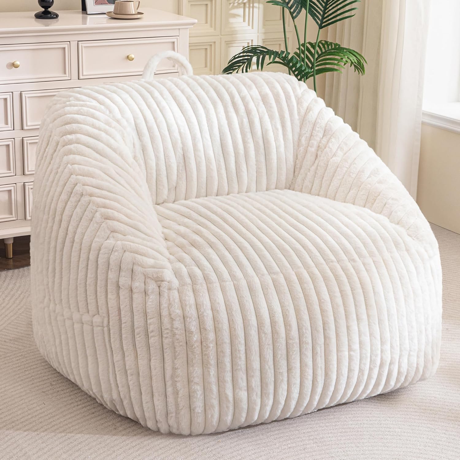 BYBYME Giant Bean Bag Chair for Adults and Kids, Large Comfy Cozy Beanbag, Floor Sofa for Teens