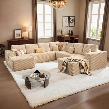 HOOOWOOO Cloud Sectional Couches for Living Room,Modular Sectional Sofa No Assembly,136X133 Inch