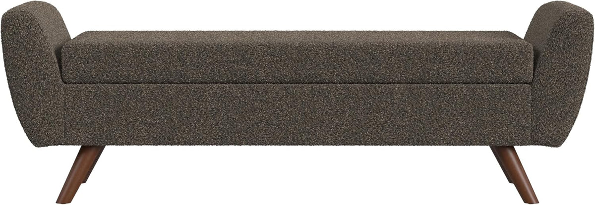 HomePop Modern Storage Bench with Wood Legs Home Décor|Bench with Storage for Living Room & Bedroom