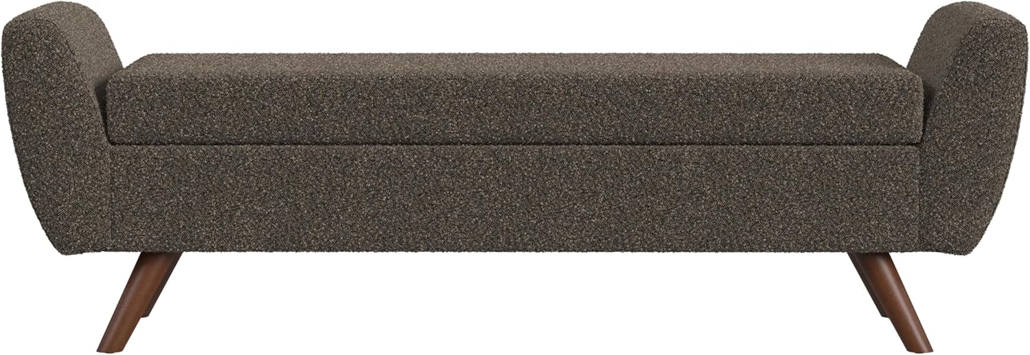 HomePop Modern Storage Bench with Wood Legs Home Décor|Bench with Storage for Living Room & Bedroom