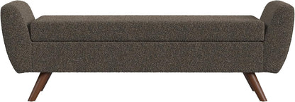 HomePop Modern Storage Bench with Wood Legs Home Décor|Bench with Storage for Living Room & Bedroom