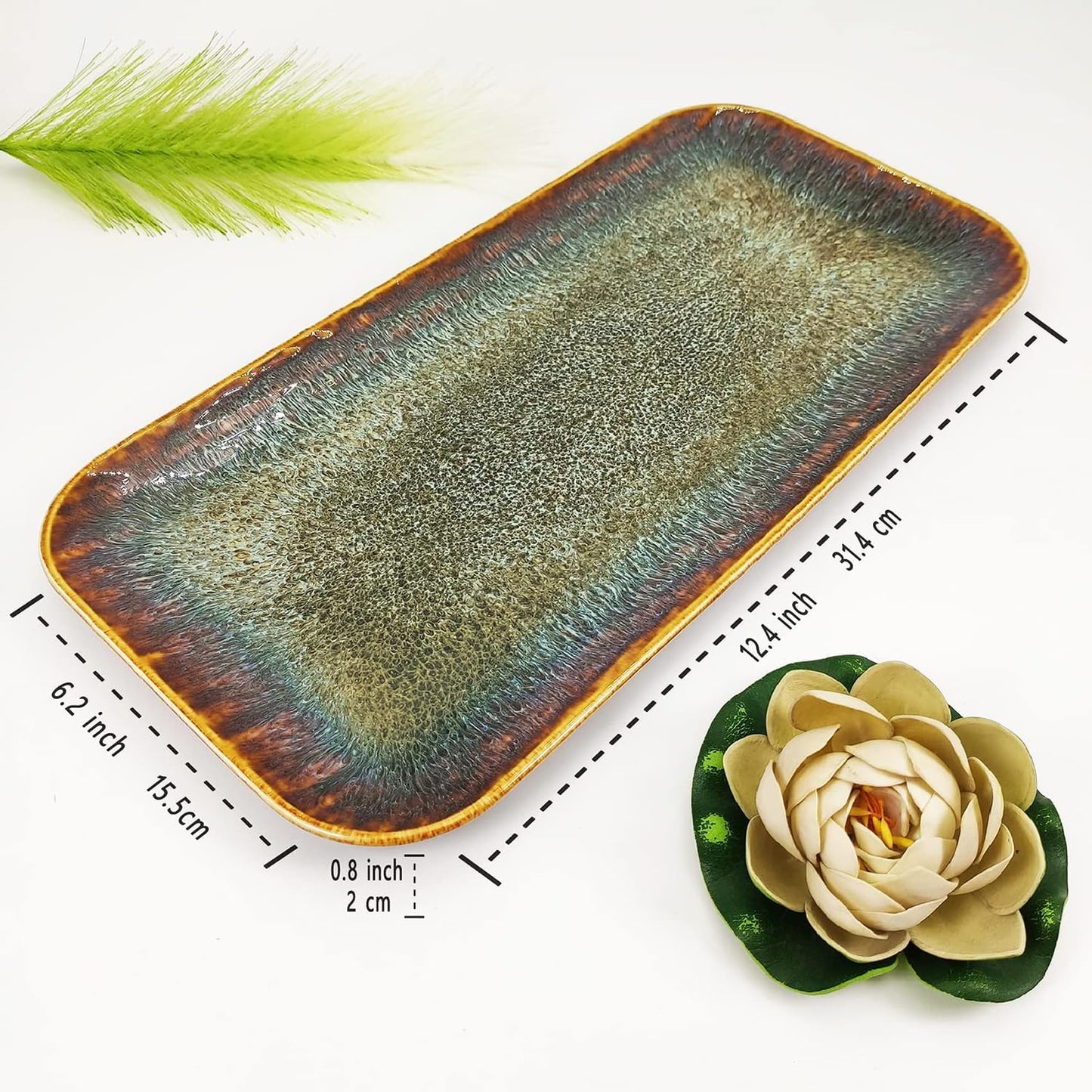 Ceramic Dinner Plates Dish Set, Set of 4, Microwave Oven and Dishwasher Safe,Scratch Resistant