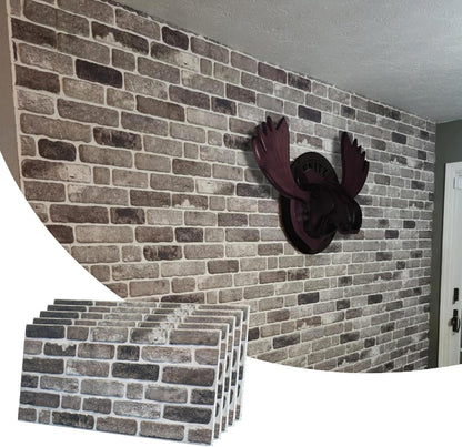 Dundee Deco 3D Wall Panels Faux Brick - Cladding, Grey Black Stone Look Wall Paneling, Styrofoam