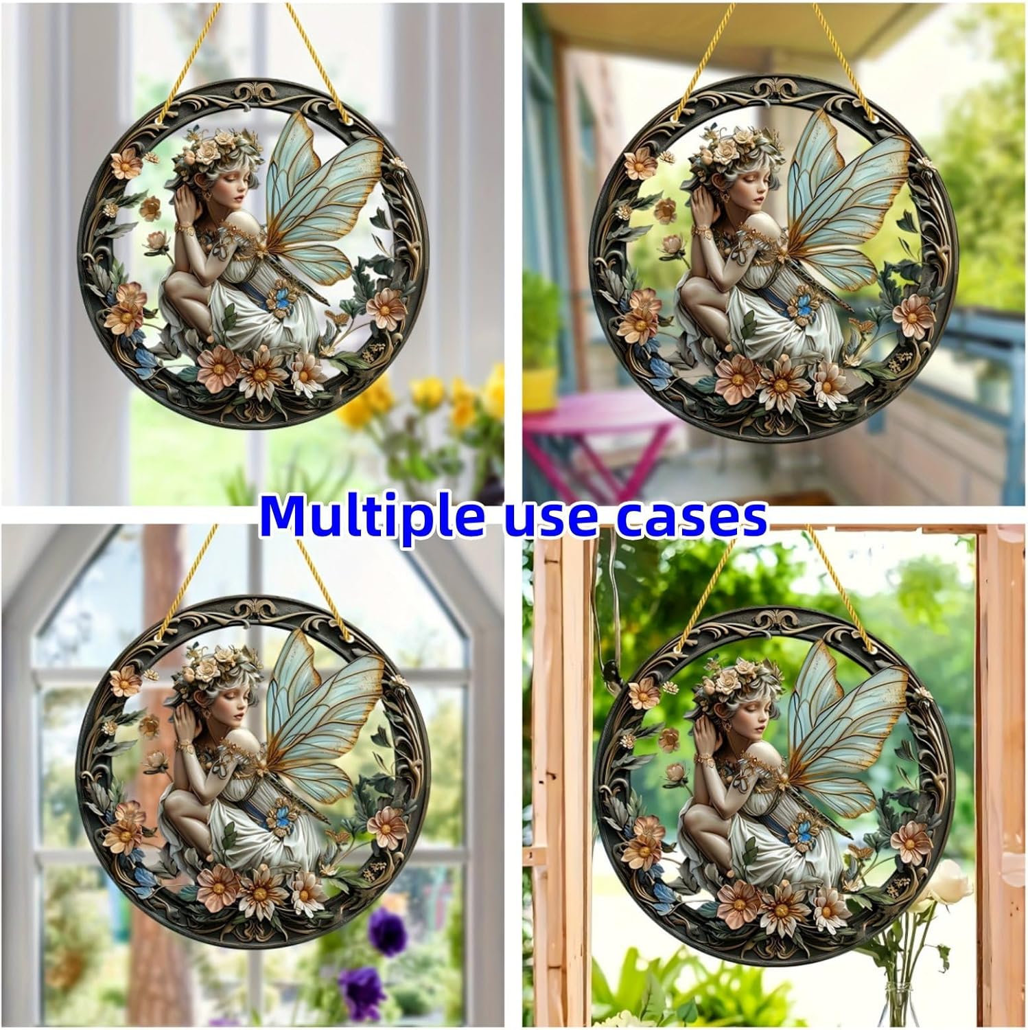 Flower Fairy Garden Decorations Angel Wing Christmas Halloween Deco Statue Art Elf Sculpture