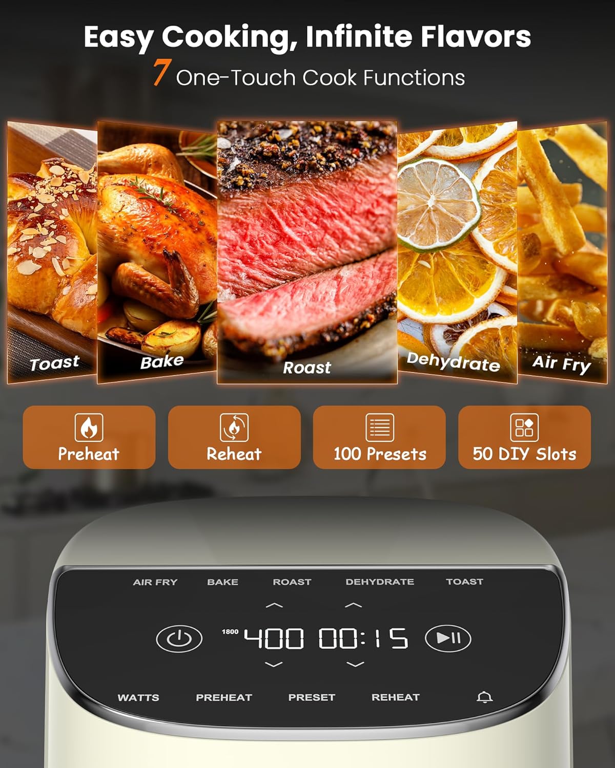 Nuwave Brio Plus Air Fryer 8 Qt, New & Improved, PFAS-FREE, 7 Digital One-Touch Cook Functions that