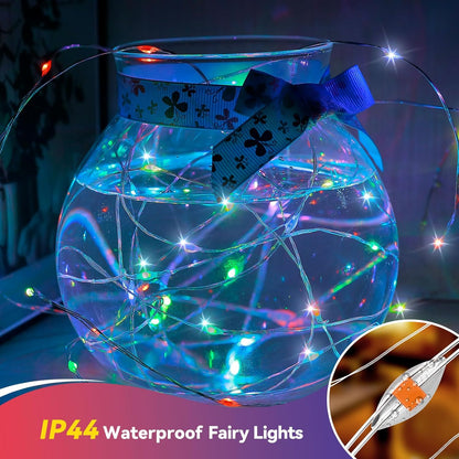 4 Pack 60LED Christmas Fairy Lights Battery Operated - 20FT Twinkle Lights with 2 Lighting Modes