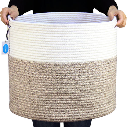 Casaphoria Large Cotton Rope Storage Baskets for Organizing with Built-in Handles,Tall Woven