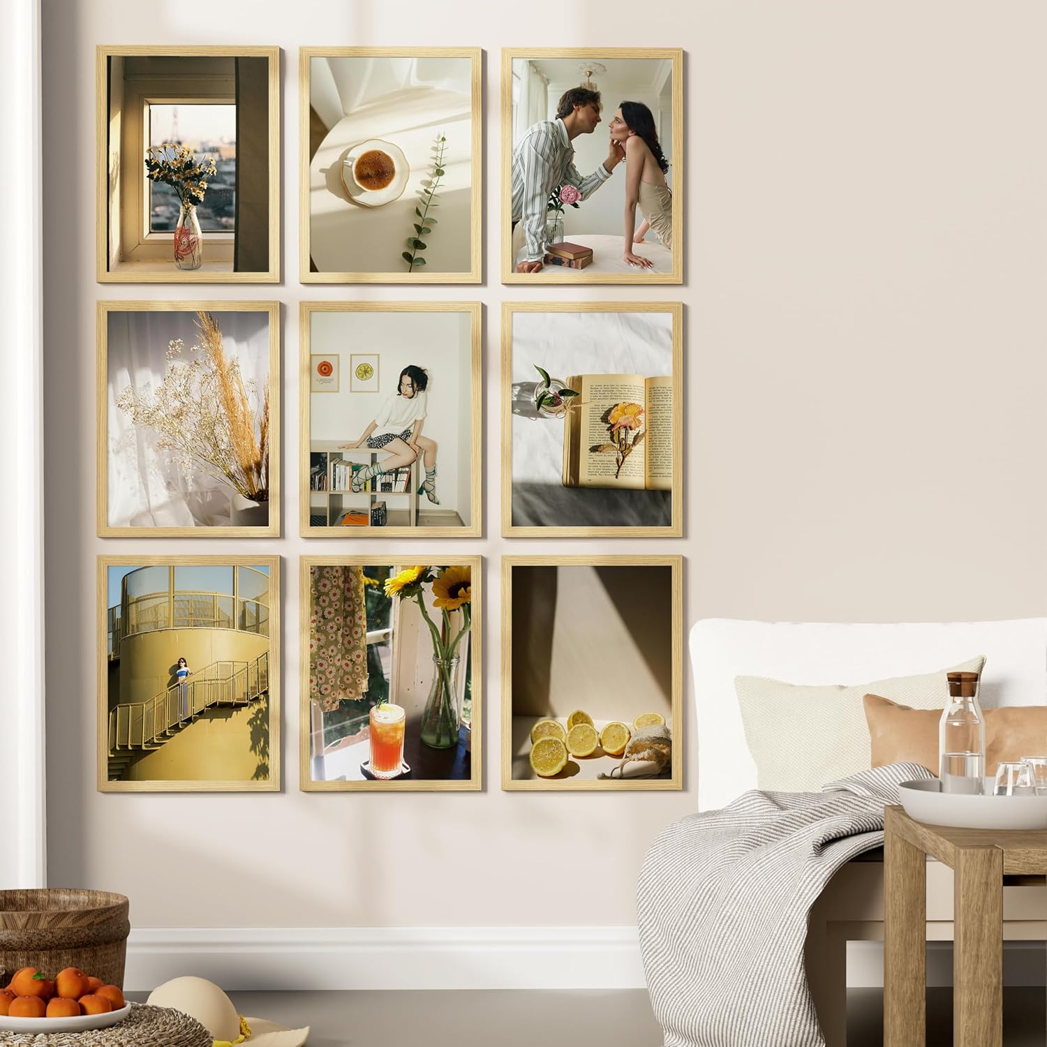 Vittanly 12x16 Picture Frames Set of 9, Shatter Resistant Plexiglass, Display 11x14 Pictures with