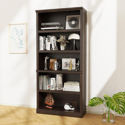Bookshelf, Open Storage 70 Inch Tall 5 Shelf Bookcase, Floor Standing Bookshelves and Bookcases