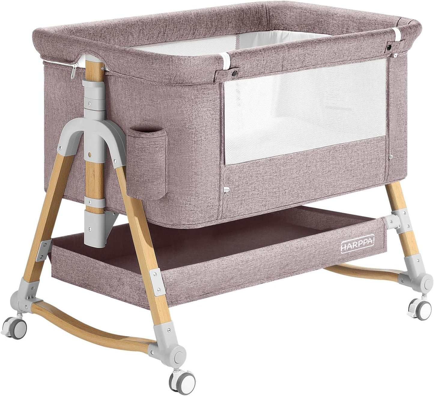 HARPPA Cuddly Bassinet, 3 in 1 Baby Bassinet Bedside Sleeper, Bedside Crib with Mattress and