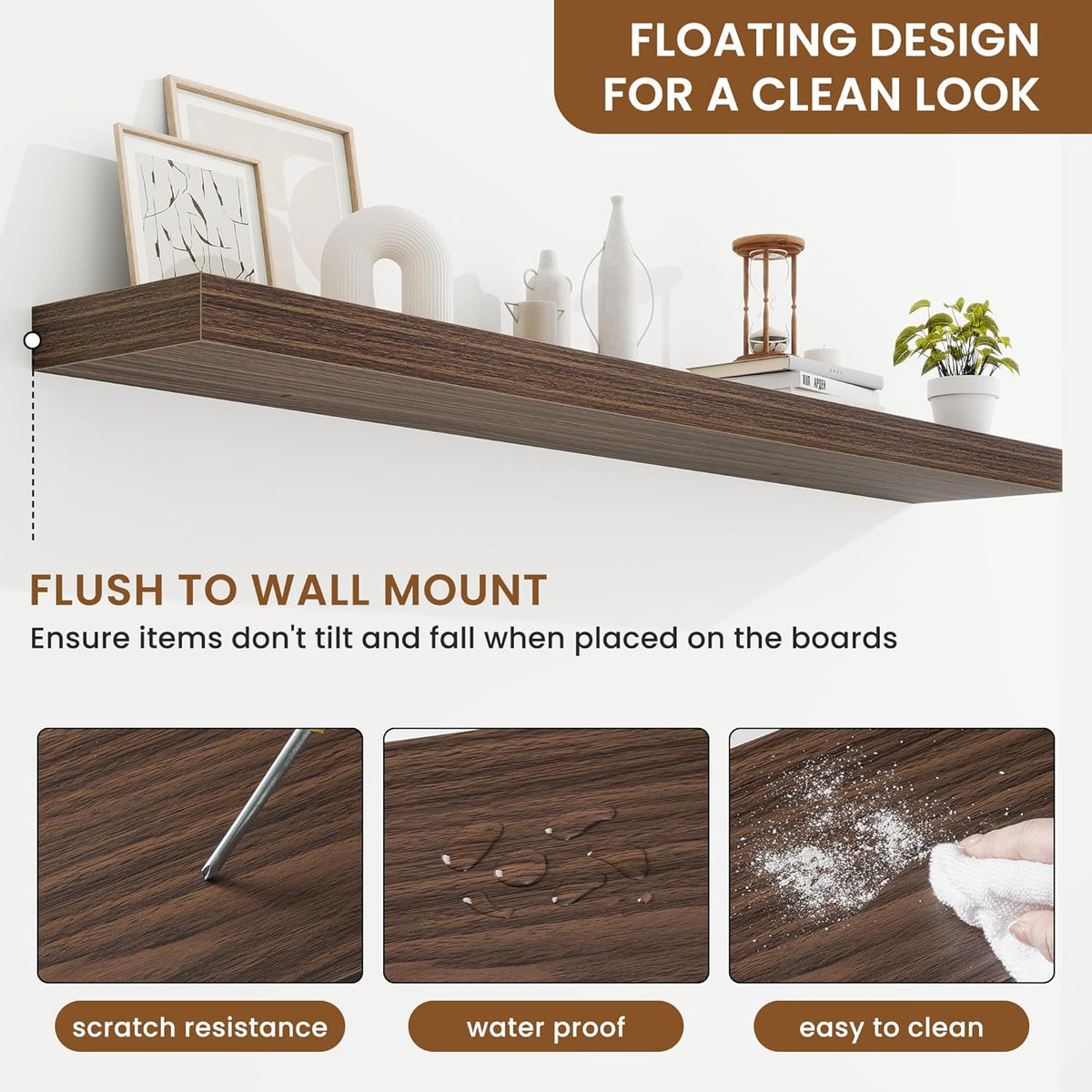 fuqing Floating Shelves for Wall, Bathroom Shelf Wall Mounted for Storage, Shelves with Invisible