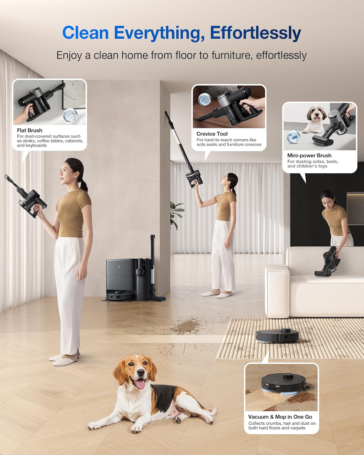 ECOVACS DEEBOT T30S Combo Complete Robot Vacuum and Mop, 11000Pa, ZeroTangle Technology, TruEdge
