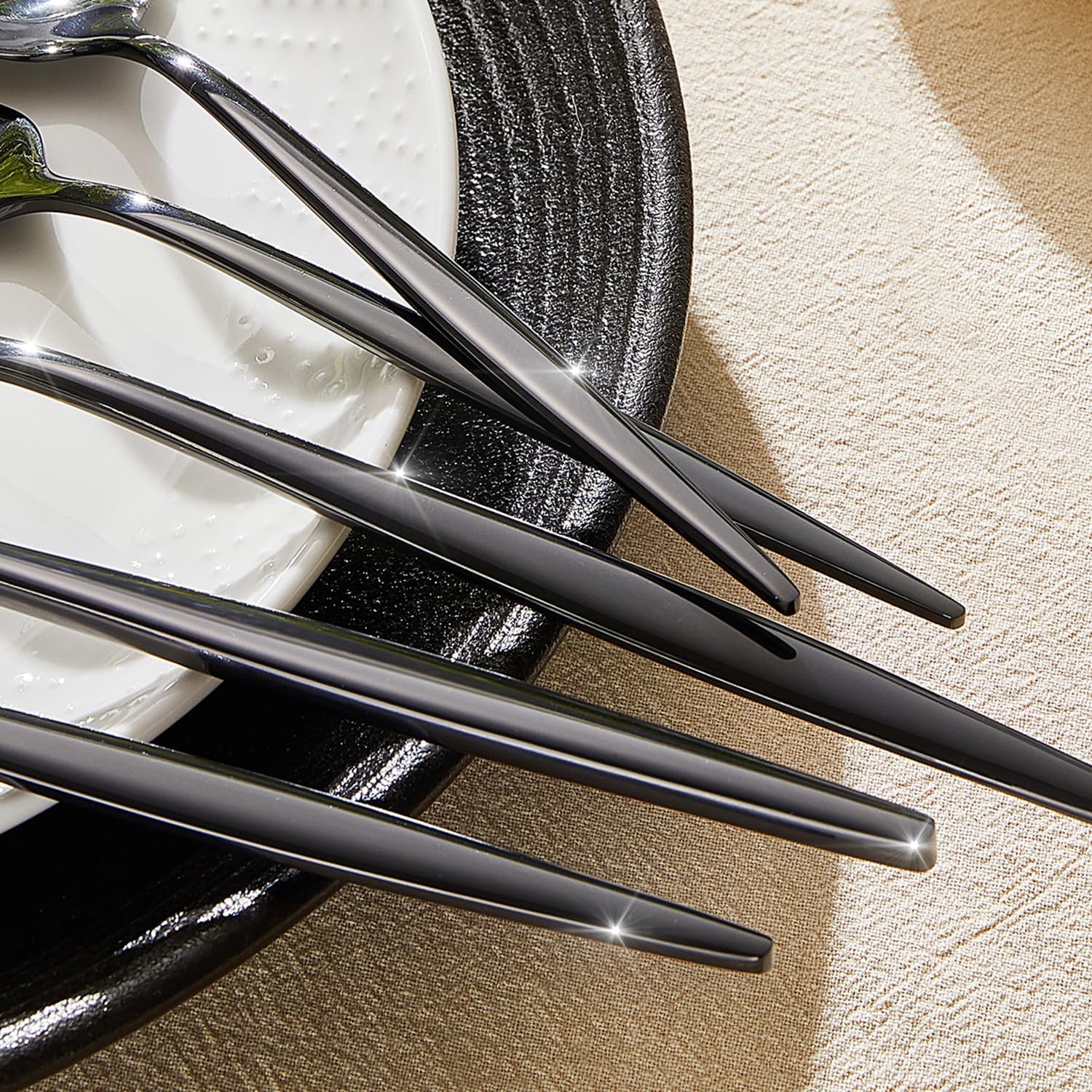 KINGSTONE Silverware Set, 40-Piece Flatware Set Cutlery Set Premium 18/10 Stainless Steel