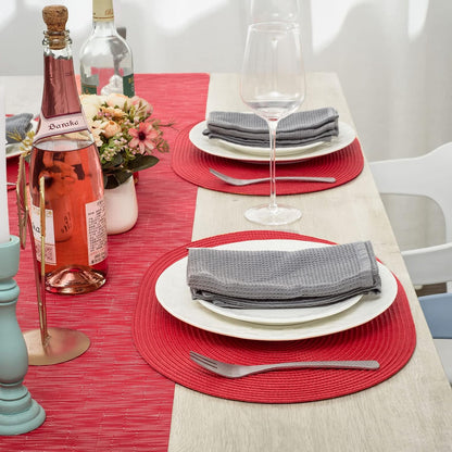 AHHFSMEI Placemats Set of 6 for Dining Table Washable Woven Vinyl Non-Slip 18x12 inches Placemat