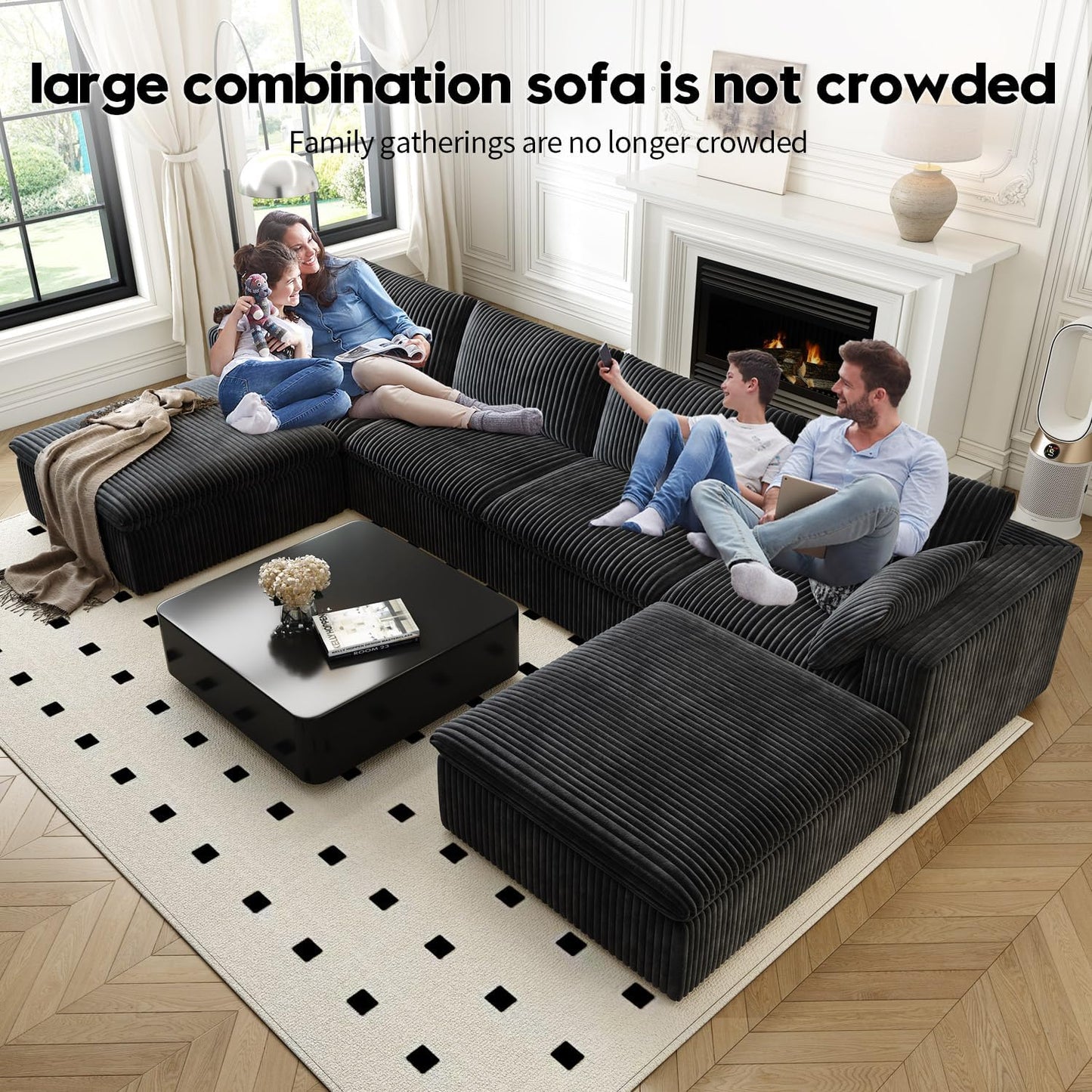 157.5" Cloud Couch Oversized Modular Sectional Sofa for Living Room,Modern Sofa with Deep