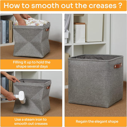 DULLEMELO Cube Storage Boxes,13 inch Fabric Baskets Closet Storage Bins for Home Organization and