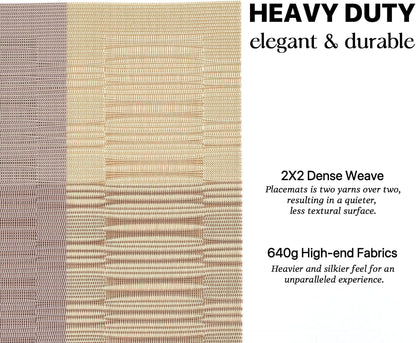 LEXMORE PlaceMats Set of 12 Vinyl/Plastic Woven Place Mats for Kitchen Table Indoor/Outdoor