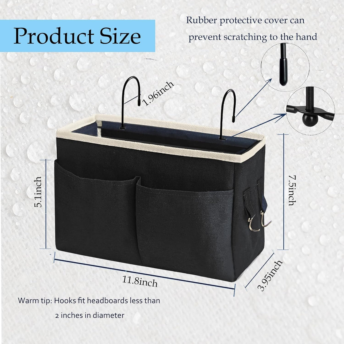 Bedside Caddy/Bedside Hanging Storage Bag Multi-Function Caddy for Bunk bed Hospital Beds Dorm Bed