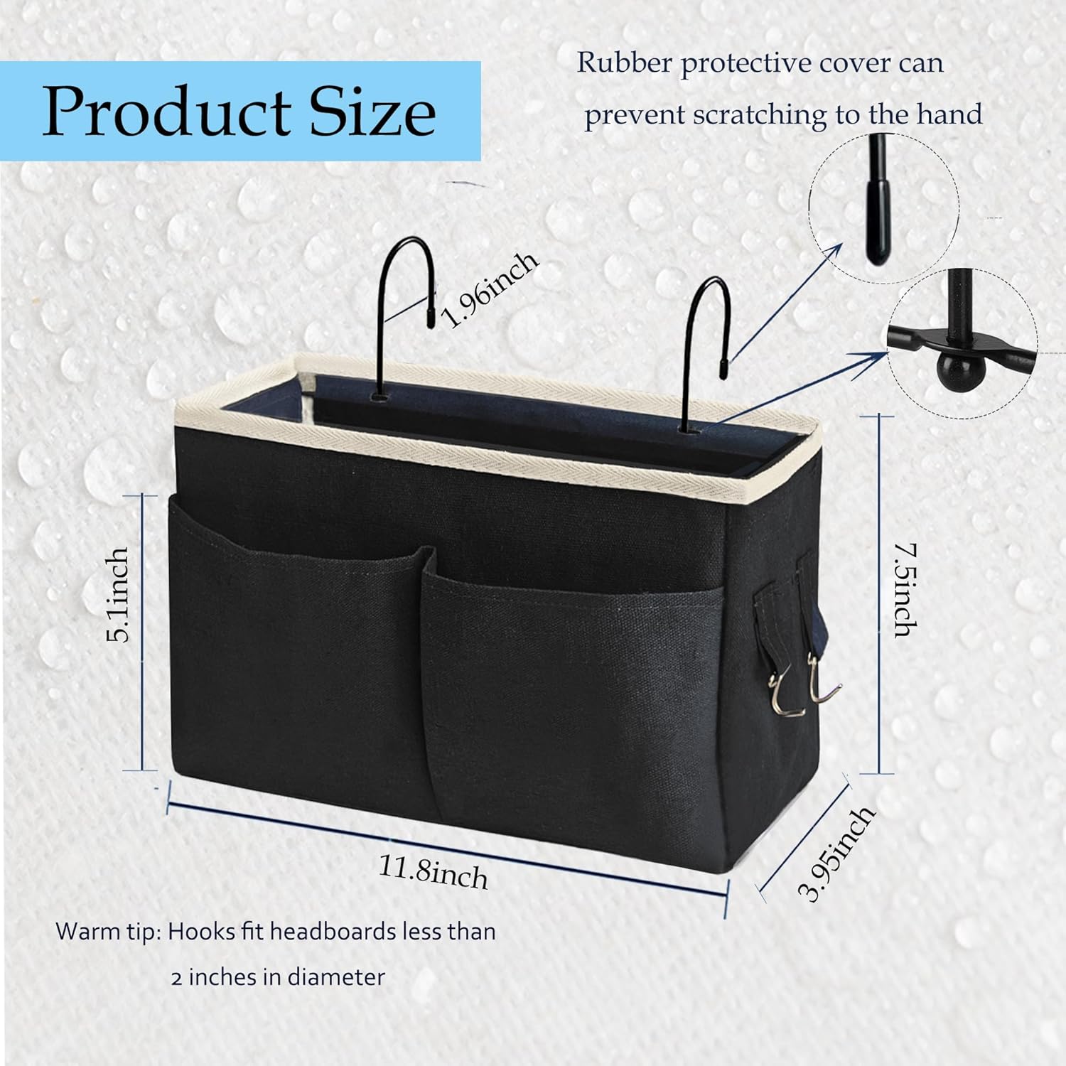 Bedside Caddy/Bedside Hanging Storage Bag Multi-Function Caddy for Bunk bed Hospital Beds Dorm Bed
