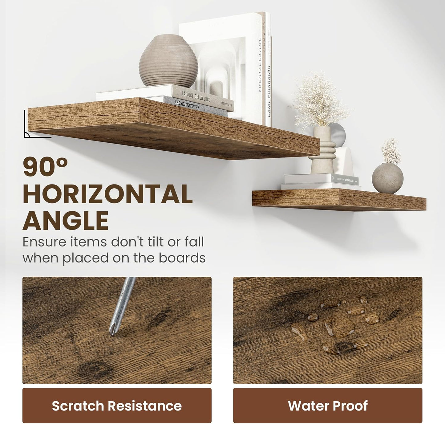 48 Inch Floating Shelves, 12 Inch Deep Floating Shelves for Wall, Floating Shelf with Invisible