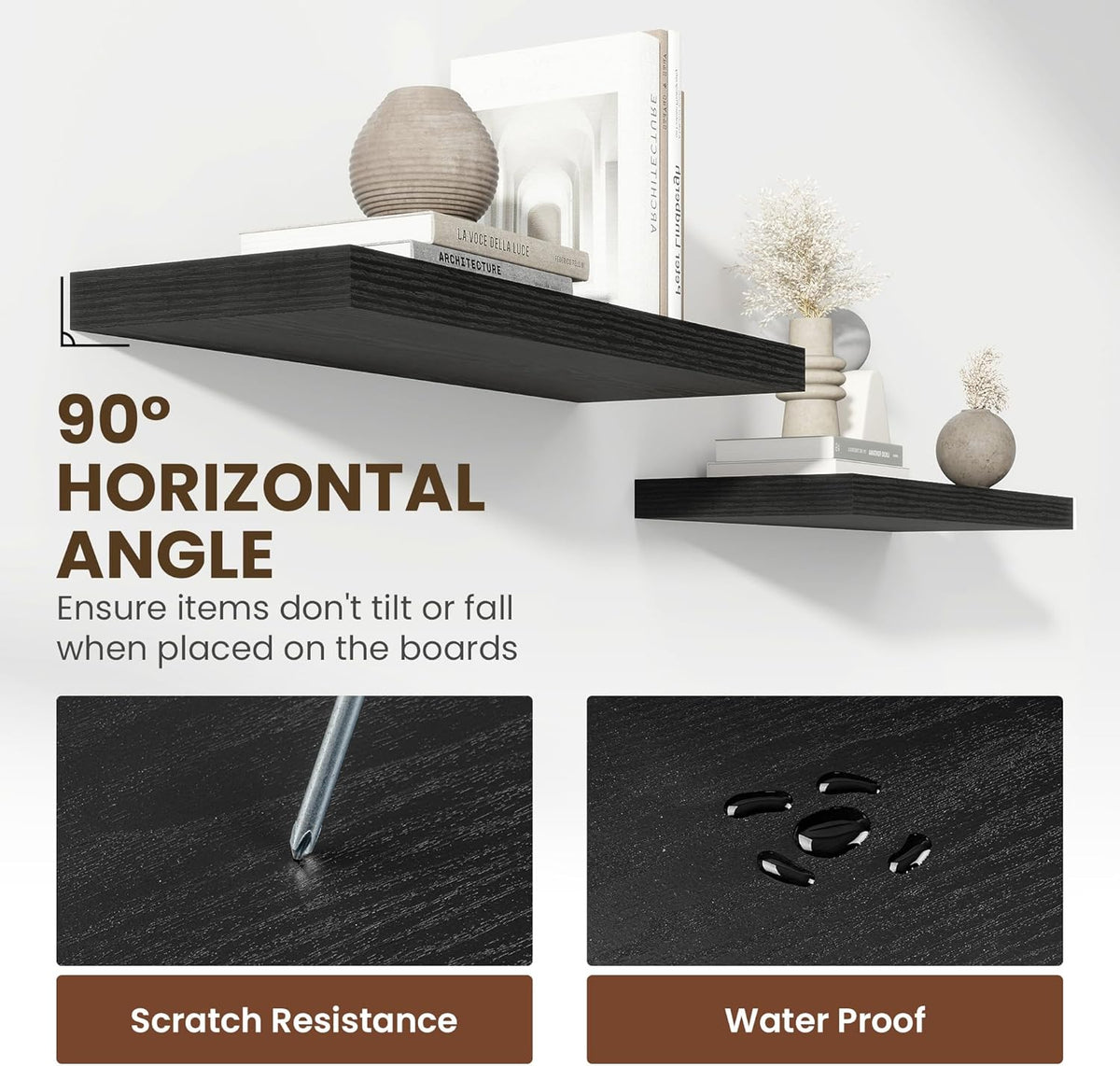 55 Inch Floating Shelves, 12 Inch Deep Floating Shelves for Wall, Floating Shelf with Invisible