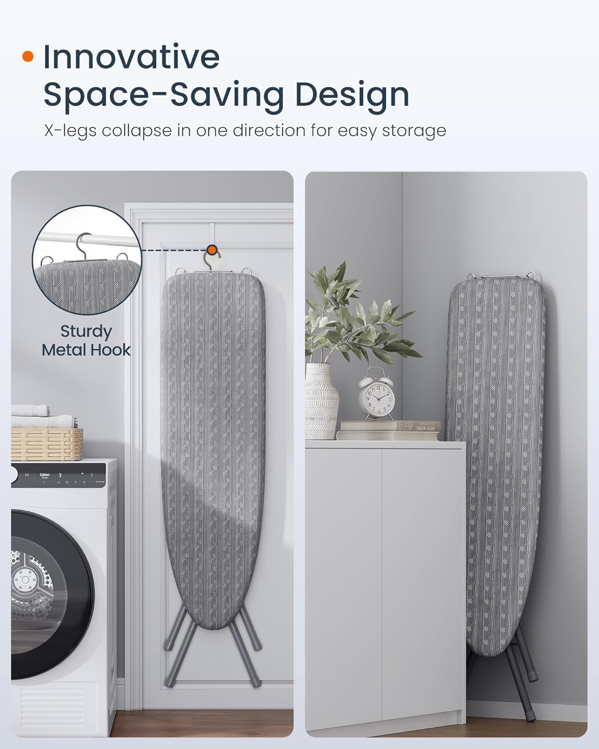 SONGMICS Ironing Board, Foldable Iron Board, Height Adjustable up to 35 Inches, with 4 Layered
