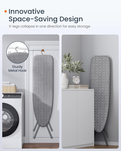 SONGMICS Ironing Board, Foldable Iron Board, Height Adjustable up to 35 Inches, with 4 Layered