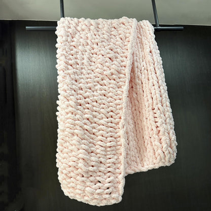 Chunky Knit Blanket Throw 40"x60", Chenille Throw Blankets, Handmade Warm & Cozy Blanket Couch Bed