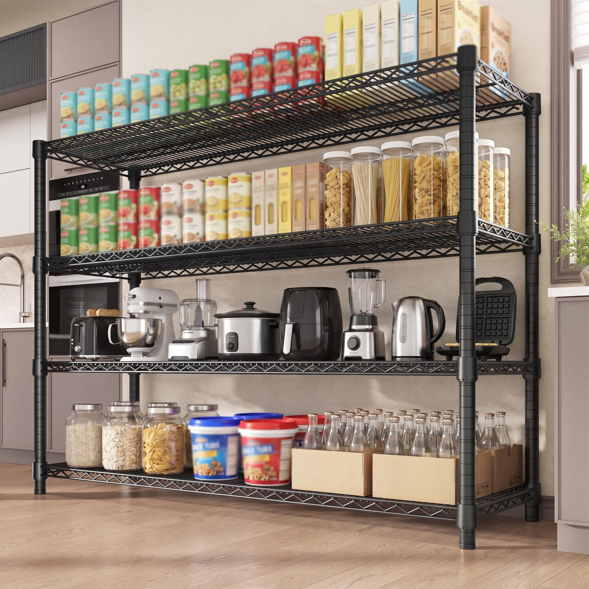Garvee 59" H Storage Shelves 4-Tier Garage Shelving Adjustable for Pantry
