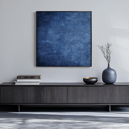 Large Framed Navy Blue Modern Abstract Wall Art for Living Room, Canvas Paintings Artwork for
