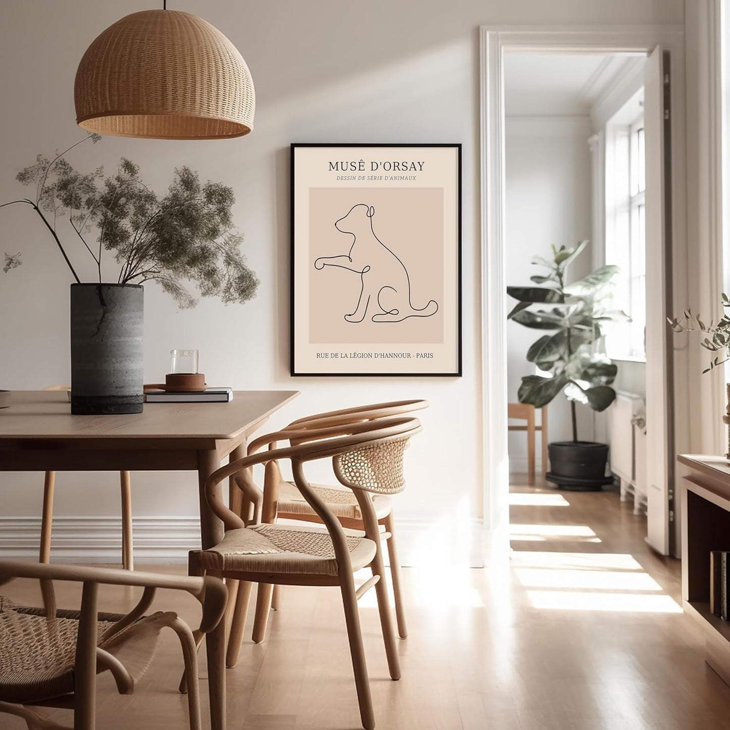 Poster Master Vintage Poster - Retro One Line Dog Drawing Print - Dog Art - Minimal Gift for Men