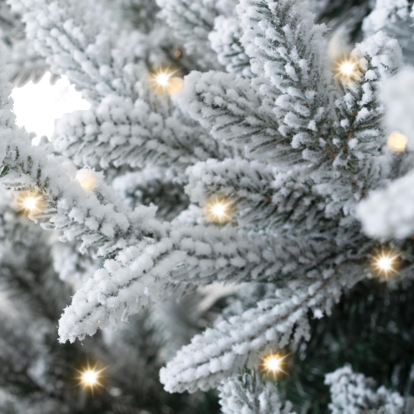 Naomi Home 6 5ft Frosted Christmas Tree with Lights Realistic Snow Flocked Christmas Tree Prelit