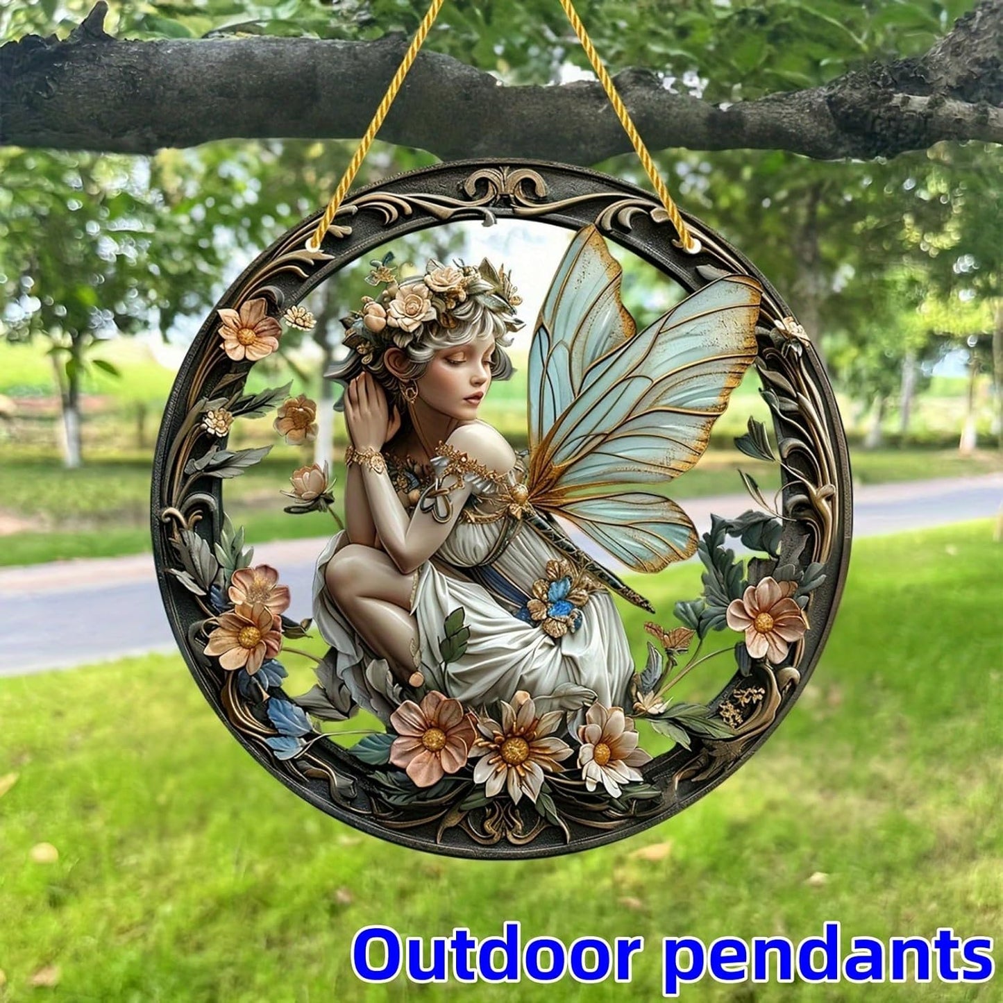 Flower Fairy Garden Decorations Angel Wing Christmas Halloween Deco Statue Art Elf Sculpture