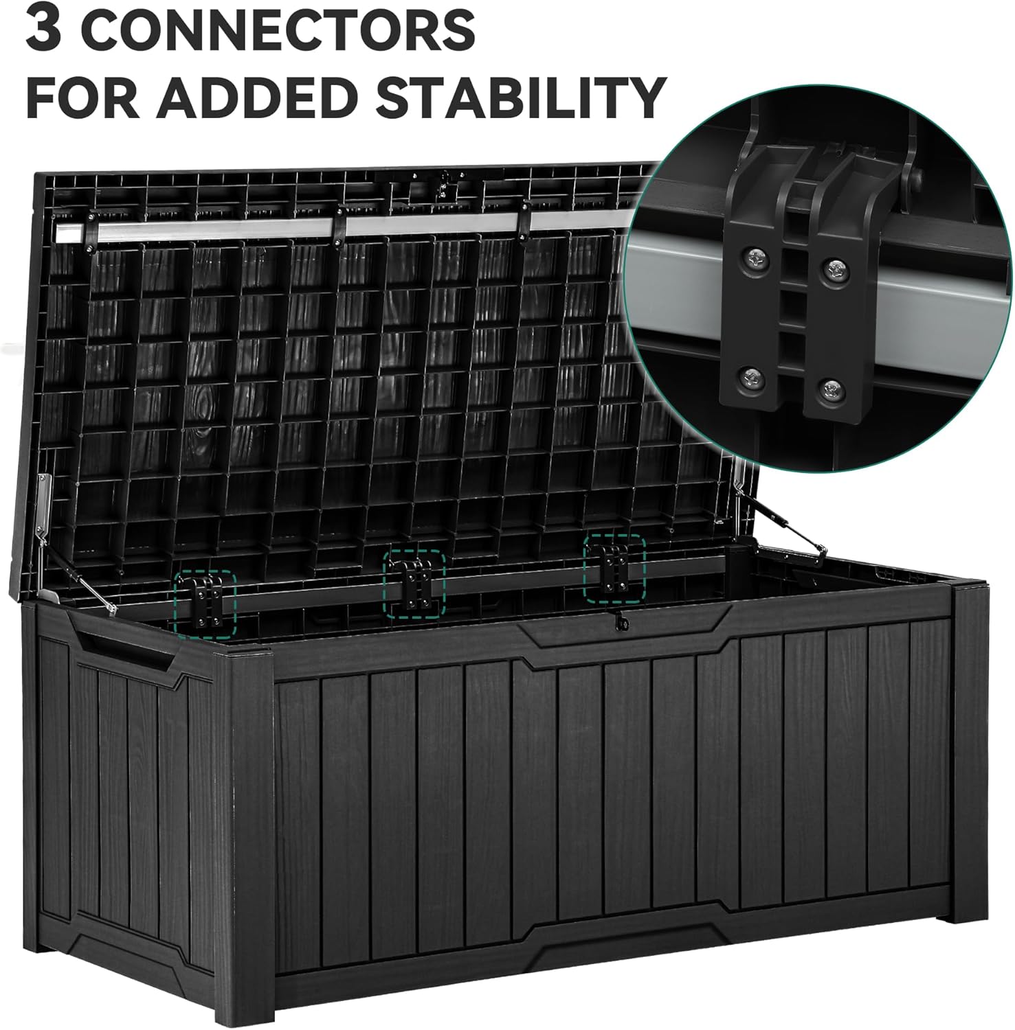 YITAHOME 120 Gallon Large Deck Box, Resin Outdoor Storage Box for Outdoor Pillows, Garden Tools and