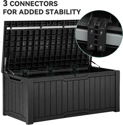 YITAHOME 120 Gallon Large Deck Box, Resin Outdoor Storage Box for Outdoor Pillows, Garden Tools and