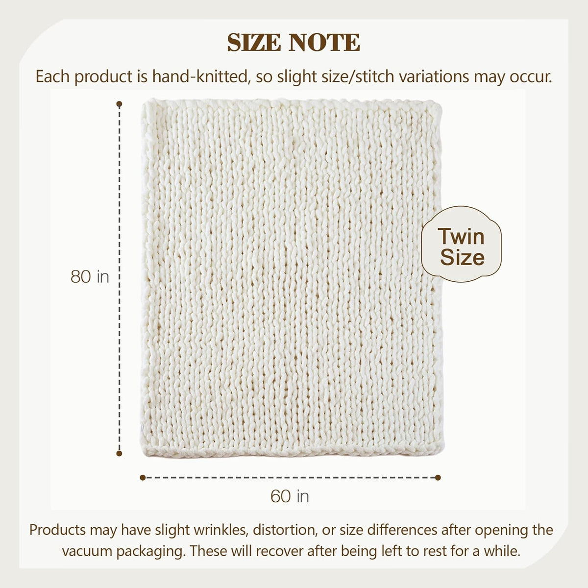 Carriediosa Chunky Knit Throw Blanket 60" X 80" Twin, 100% Hand Made Large Chenille Loop Yarn Soft