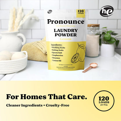 Pronounce Laundry Detergent Powder Alternative | Earth-Derived Ingredients, Eco-Friendly, Safer for