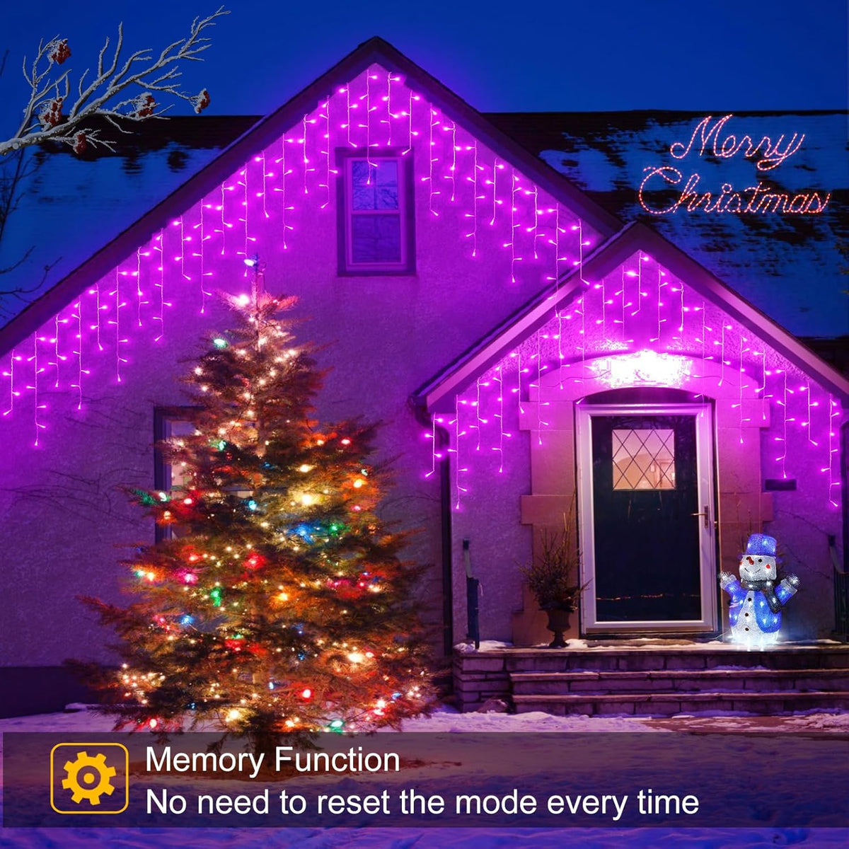 33ft Purple Halloween Lights Outdoor, 400 LED Icicle Lights for Outside Indoor Twinkle Christmas
