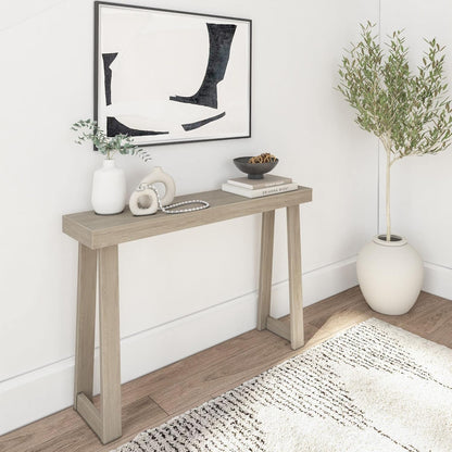 Plank+Beam Solid Wood Console Table, 46.25 Inch, Sofa Table, Narrow Entryway Table for Hallway